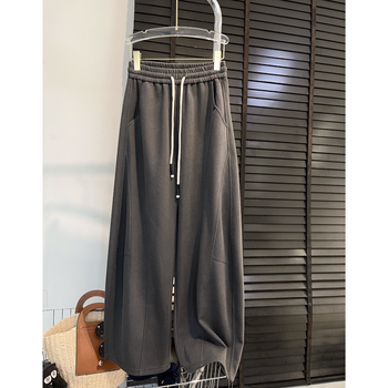 Vintage American-Style High Street Wide-Leg Sweatpants for Women, 2025 Autumn New Loose Slimming Scimitar Casual Floor-Length Pants Trendy