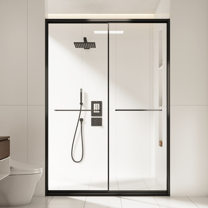 Extremely Narrow Straight Sliding Door Shower Room Bathroom Toilet Dry and Wet Separation Partition Small Apartment Glass Sliding Door
