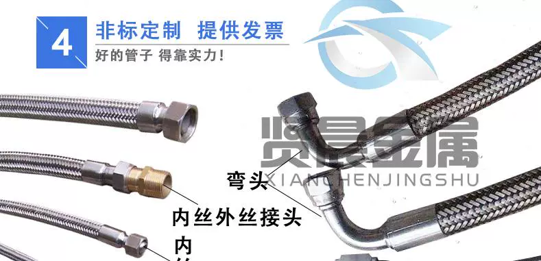 Ống dầu thủy lực áp suất cao Ống PTFE ống kim loại Ống thổi khuôn Teflon