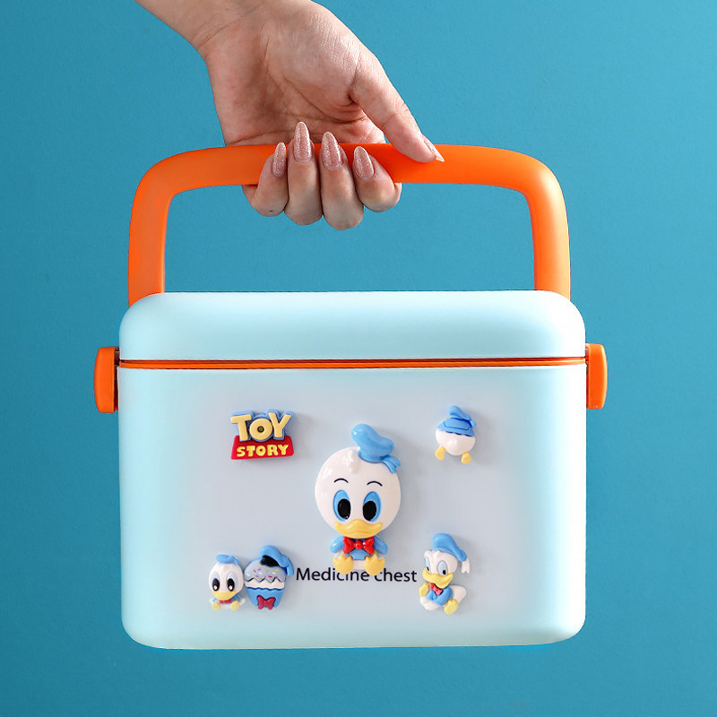 Home Medicine Box Cute Cartoon Multilayer Portable Large Capacity Medicine Box Plastic Home Medicine Containing Box Finishing Box