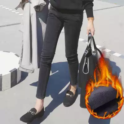 Pregnant women's pants, winter and autumn cigarette tube pants, slim-fitting and thin pregnant women's jeans, autumn personality, trendy mom, small black pants