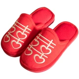 Зимние тапочки для влюбленных, красные свадебные туфли