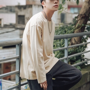 男士潮流宽松衣服纯棉打底衫