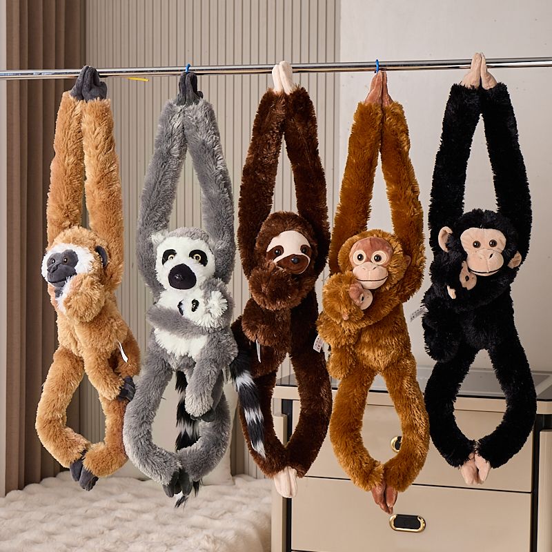 Long-Armed Plush Toy Anti-Collision Hanging Monkey Doll Sloth Little Monkey Curtain Birthday Gift Doll Toy