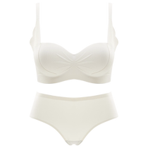 Seamless bra set for women to push up small breasts and make them look bigger in autumn and winter to prevent sagging and to shrink secondary breasts and flat chests.