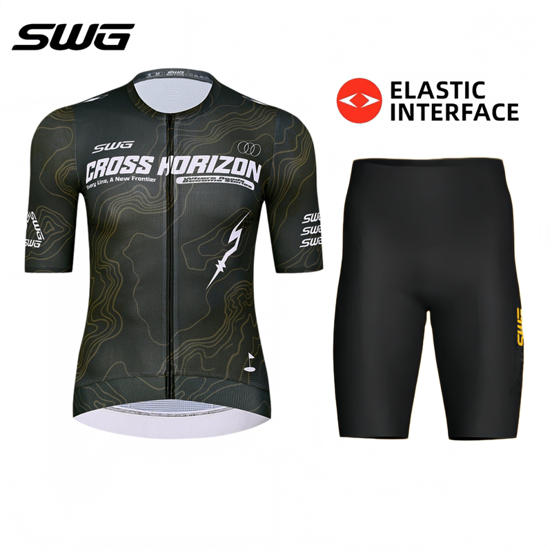 Swg Mingsheng Summer Cycling Clothing Short-Sleeved Tops Professional Men's and Women's Road Bike Shorts Double Arrow Cushion Set