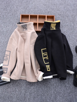 South Korea 2022 new autumn and winter boy hit undershirt with a large child ocean gas integrated suede long sleeve T-shirt with high collars