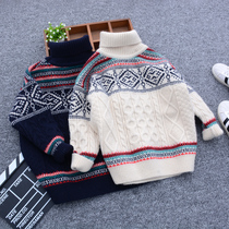 South Korea 2022 Winter-style childrens high collar sweater boy thicken line clothes CUHK Scout headliner headsweaters