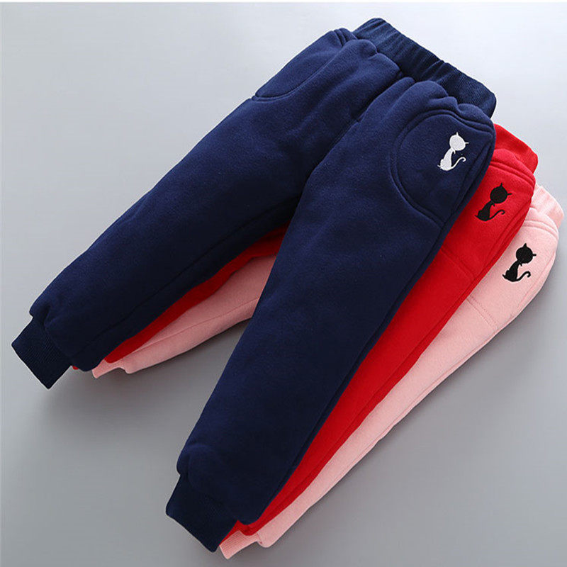 South Korea 2022 new gush thickened trousers male and female children's baby warm pants sports pants for children winter cotton pants