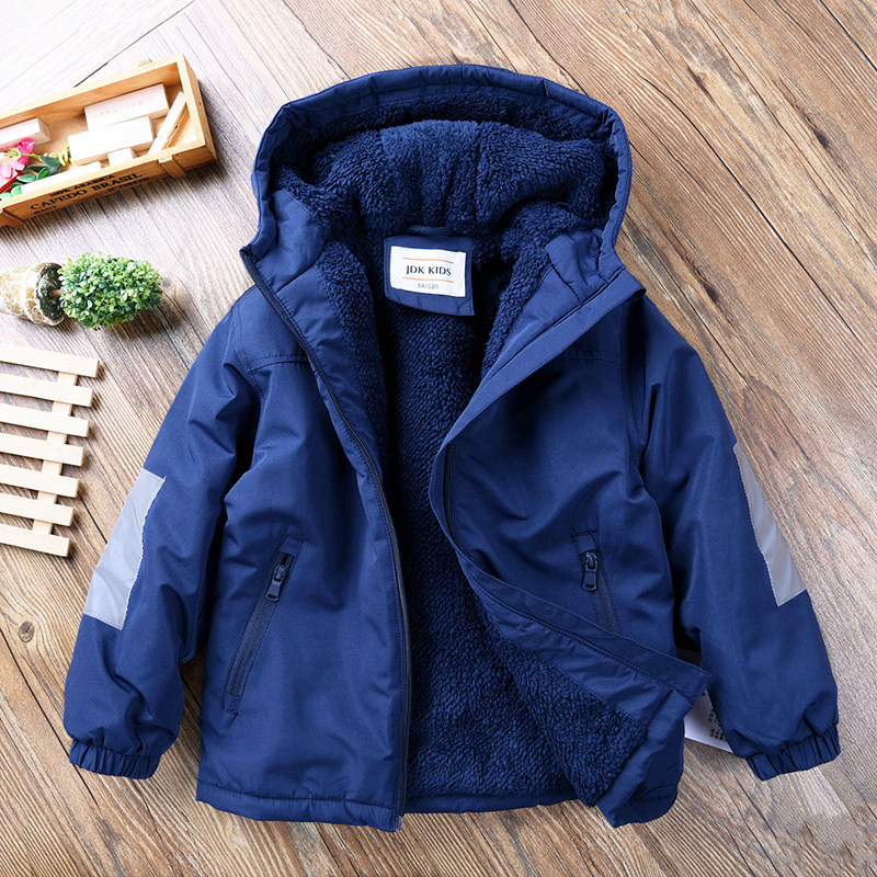South Korea 2022 autumn winter boy laid cotton jacket baby cotton clothing plus suede thickened cotton padded jacket Children's padded jacket