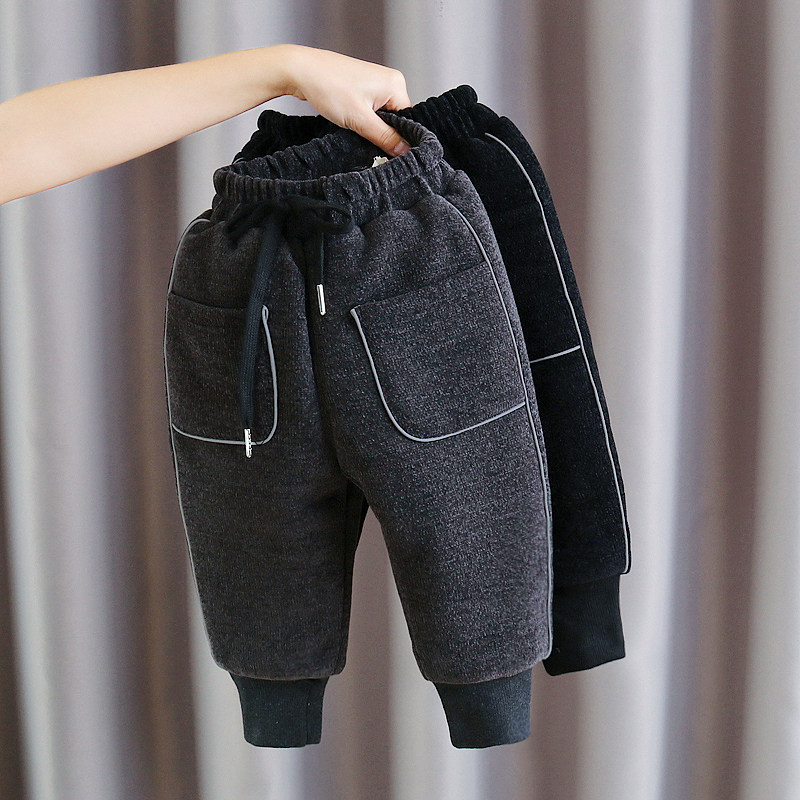 South Korea Autumn Winter Children Add Cotton Pants Warm Pants Outside Wearing Boy Girl Baby Pants Baby Cotton Pants Winter Thickening