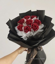 99 Engagement Coursered Pink Rose Flowers Yongsheng Emulation Flowers Send Girlfriends Best Friend Holiday Birthday Bouquet Gift