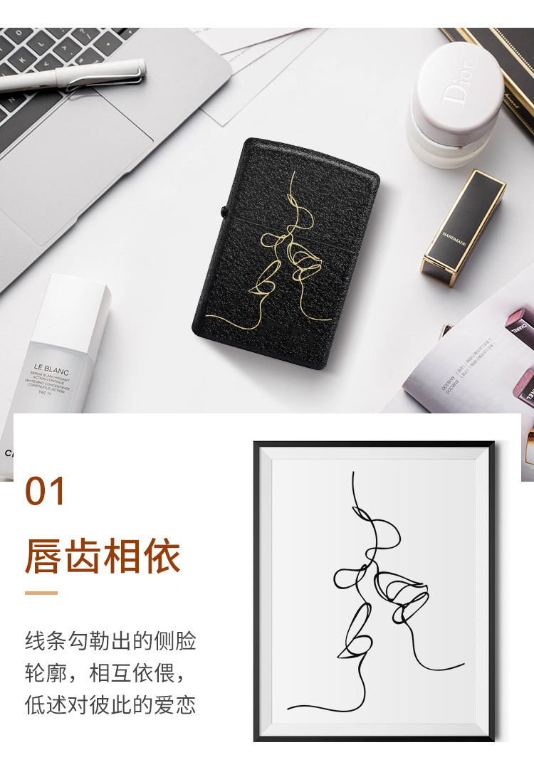美国原机进口 Zippo 唇齿相依一吻定情 16孔防风打火机 图4