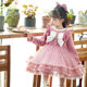 Girls Princess Dress Autumn 2023 New Long Sleeve Dress Western Style Children's Puff Skirt Flower Girl Birthday Dress