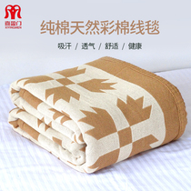 Happy door double layer gauze wool towels by sofa blanket pure cotton double cover blanket natural color cotton blanket sheet thickened