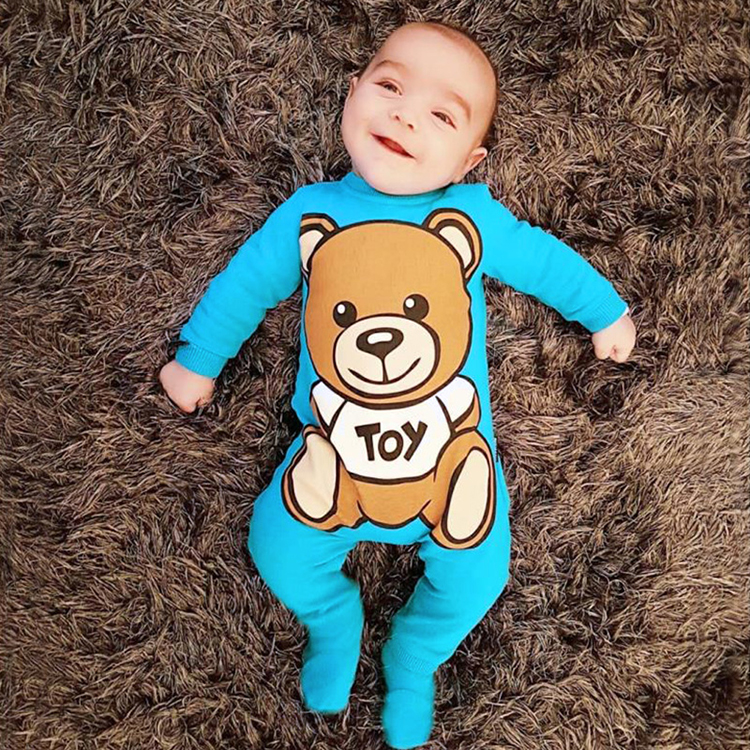 ins and America Toy little Bear tennis red baby spring autumn pure cotton even foot harater open gear for a dress and a sea of climbing and climbing