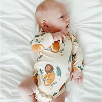 ins Nordic lion baby cotton jumpsuit Spring and Autumn Infant Clothes Baby Garment Baby foreign pajamas Climbing suit