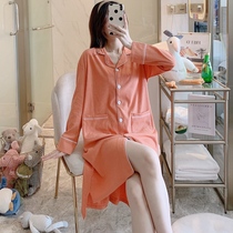 Doll collar nightgown cotton 2020 new long sleeve spring and autumn home clothes sweet Japanese casual autumn pajamas women