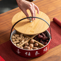 Wedding dried fruit plate new wedding red double joy candy fruit plate snack melon seed snack storage box wedding supplies