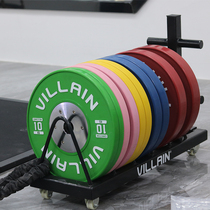 VILLAIN commercial gym studio professional weightlifting fitness Olympic lift colorful competitive rubber barbells