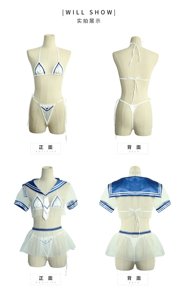 Bộ bikini siêu nhỏ phù hợp với ba điểm gợi cảm của sinh viên Nhật Bản phù hợp với bộ đồ thủy thủ chết thư viện nước xấu hổ Nhật Bản áo tắm biển đẹp