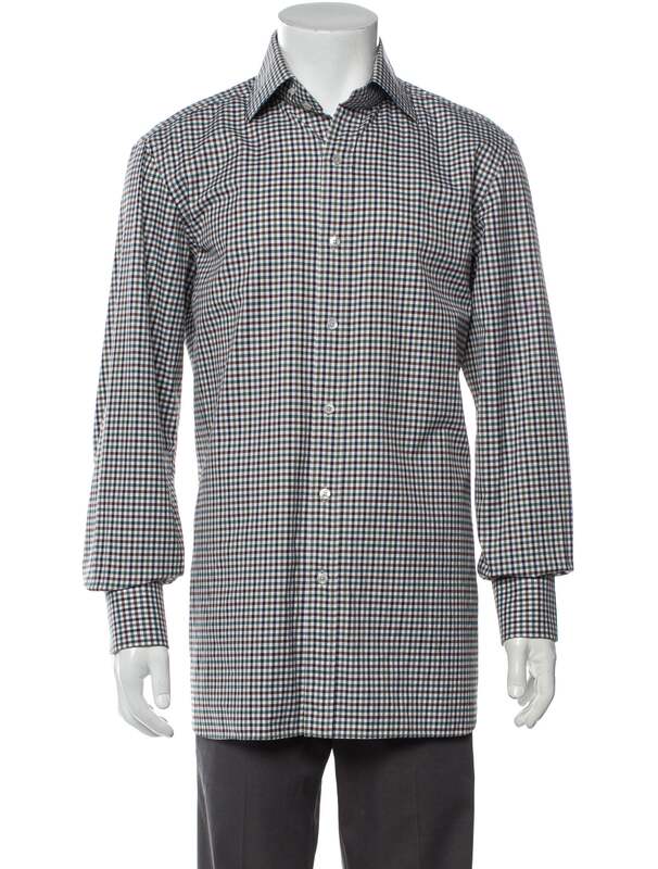 Tom Ford Long-Sleeved Plaid Shirt Slim Fit Domestic Spot Real Shot