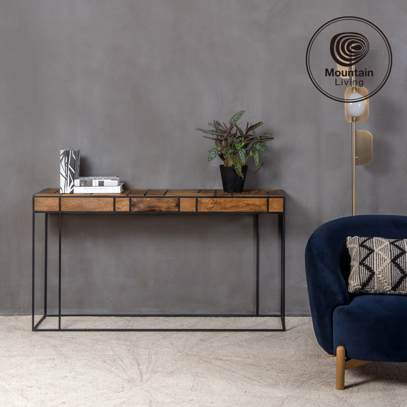 Imported wrought iron porch table solid wood porch table old teak furniture against the wall narrow table modern minimalist shelf