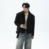 Ретро мужское высококачественное шерстяное пальто, короткая зимняя куртка, свободный крой