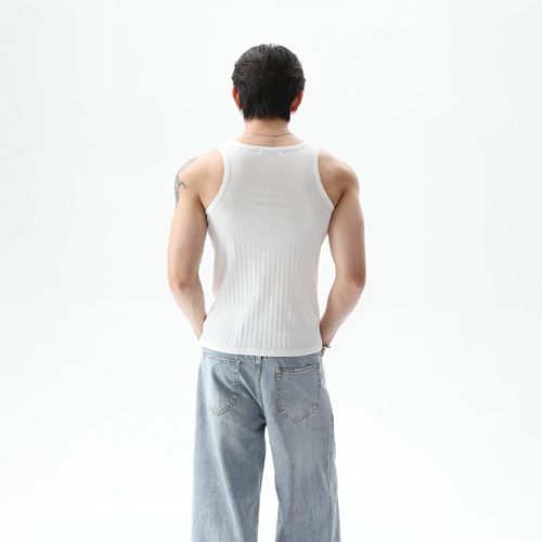 Цветной дизайнерский жилет с круглым воротником без рукавов для отдыха, облегающий крой