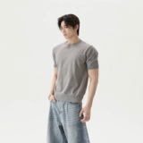 Цветная трикотажная летняя футболка для отдыха, в американском стиле, круглый воротник, короткий рукав