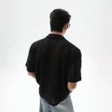 Turntide Old Money Hollow Diamond Texture рубашка с коротки