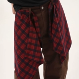 Дизайнерская рубашка, прямые свободные джинсы для отдыха, в американском стиле