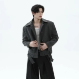 Ретро мужское высококачественное шерстяное пальто, короткая зимняя куртка, свободный крой