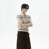 TURNTIDE Old Money, легкая, роскошная, контрастного цвета, полосатая вязаная футболка ПОЛО с короткими рукавами, мягкая и дышащая летняя футболка премиум-класса