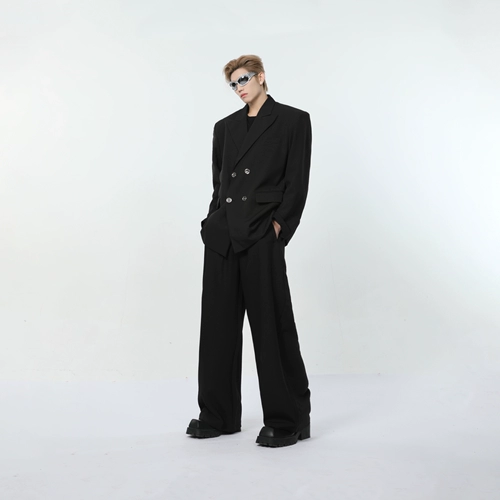 Небольшие дизайнерские наплечники, мужской костюм, комплект, изысканный стиль, оверсайз, свободный крой