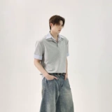 Небольшая дизайнерская рубашка для отдыха, летняя футболка polo, тренд сезона, короткий рукав