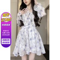 Matsumoto Violet Broken Flower Dress Female in early spring 2023 New sweet gentle waist and thin skirt lost