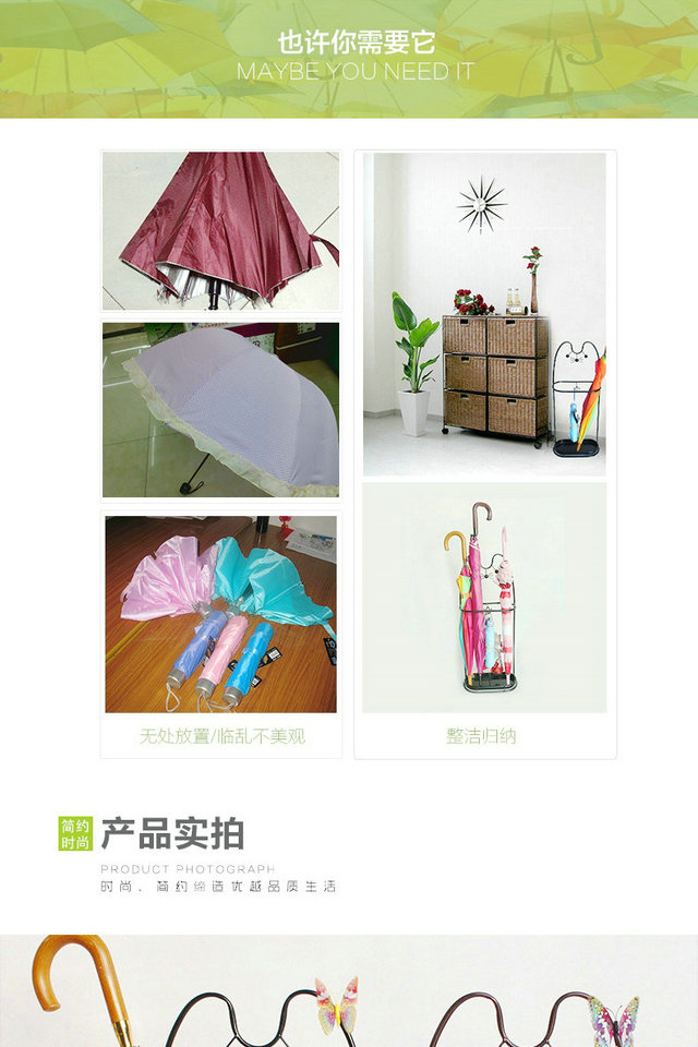 Ô dù đứng gấp ô kệ sáng tạo đơn giản và đáng yêu sắt ô dù ô xô lưu trữ xô sàn đứng - Kệ kệ để đồ bằng gỗ