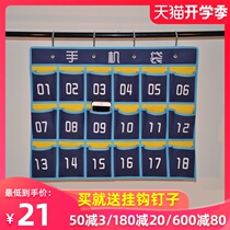 18 grid class mobile phone bag cloth bag classroom office mobile phone storage bag hanging bag sundry bag