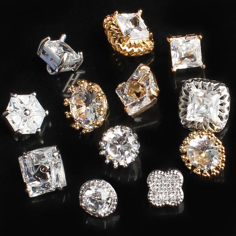 Crystal diamond transparent shirt buckle high-grade coat button Korean version coat trench coat decorative buckle with diamond wool button