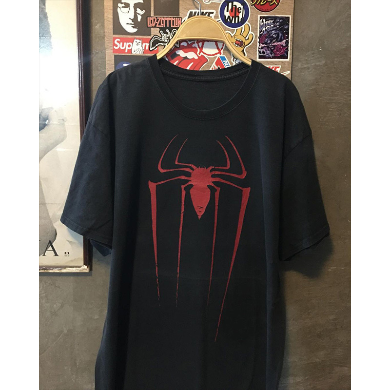 Trendy Spider-Man Short-Sleeve T-Shirt for Men, Summer Heavyweight Oversized Loose Round-Neck Half-Sleeve Top for Women