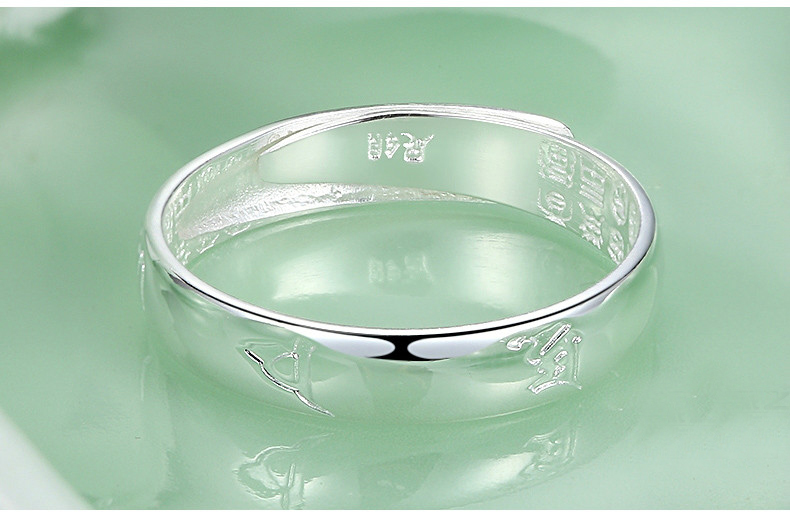 Chữ! Nhẫn nam 999 chữ bằng bạc nhẫn bạc nam