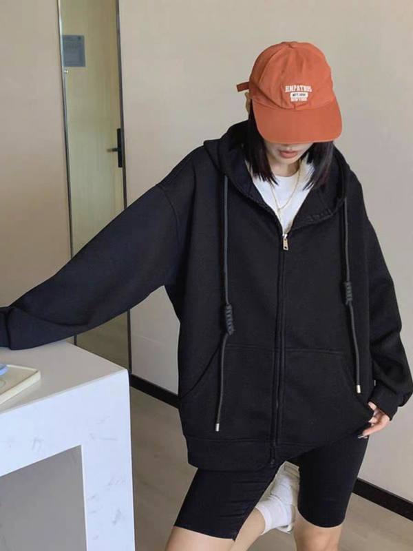 Thickened Hooded Cardigan Sweatshirt Jacket