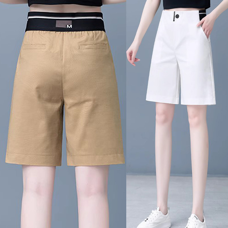 Women's Golf Shorts for Summer, Thin Wide-Leg Loose A-Line High-Waisted Mid-Length Pants, New Casual Five-Point Pants