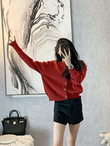 Red sweater women 2020 New loose pullover lazy wind high-end design sense niche coat wear autumn and winter
