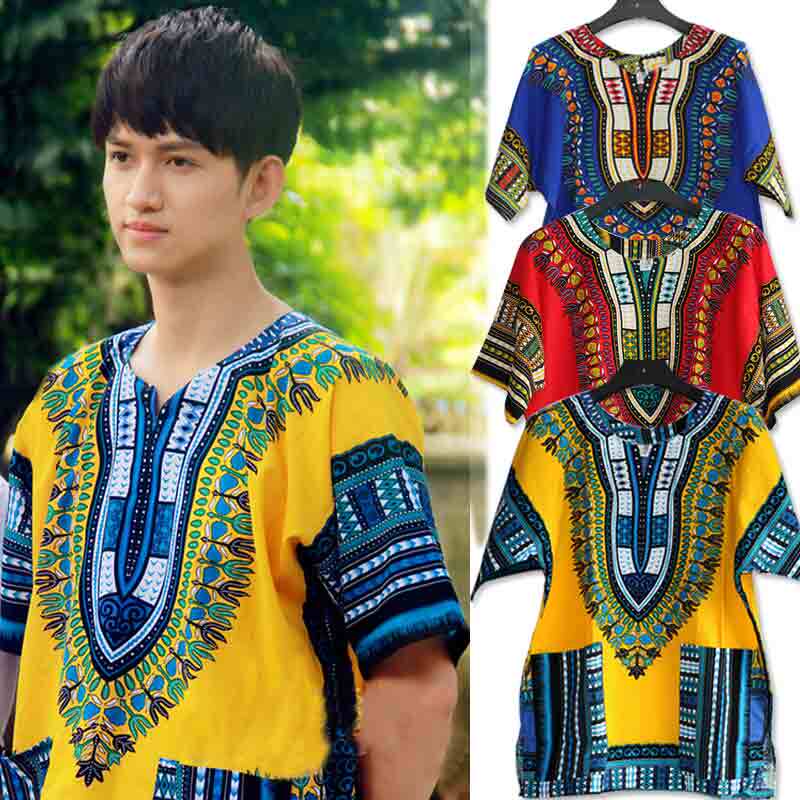 African Drum Performance Clothing, Thai Ethnic T-Shirt, Hainan Sanya Tourism, Southeast Asian Style Print, Men's and Women's Tops
