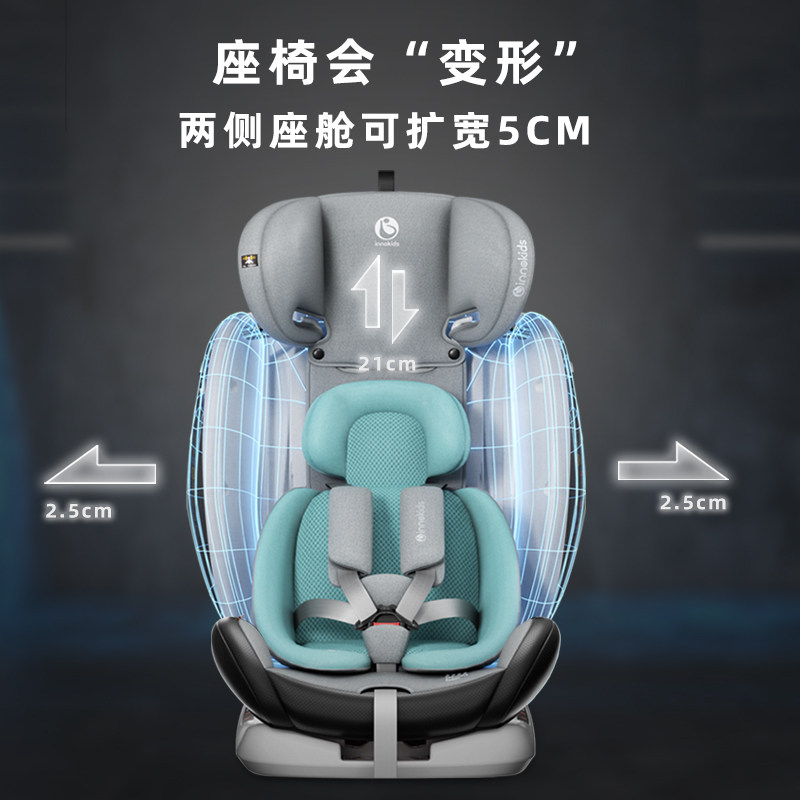 Innokids Kids Safety Seat for Cars, Suitable for Babies Aged 0-12 Years, 360-Degree Rotating Car Seat That Can Recline