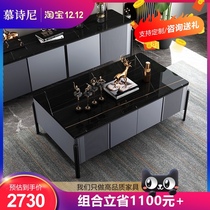 Coffee table TV cabinet combination modern simple small apartment marble minimalist living room high cabinet New Small size customization