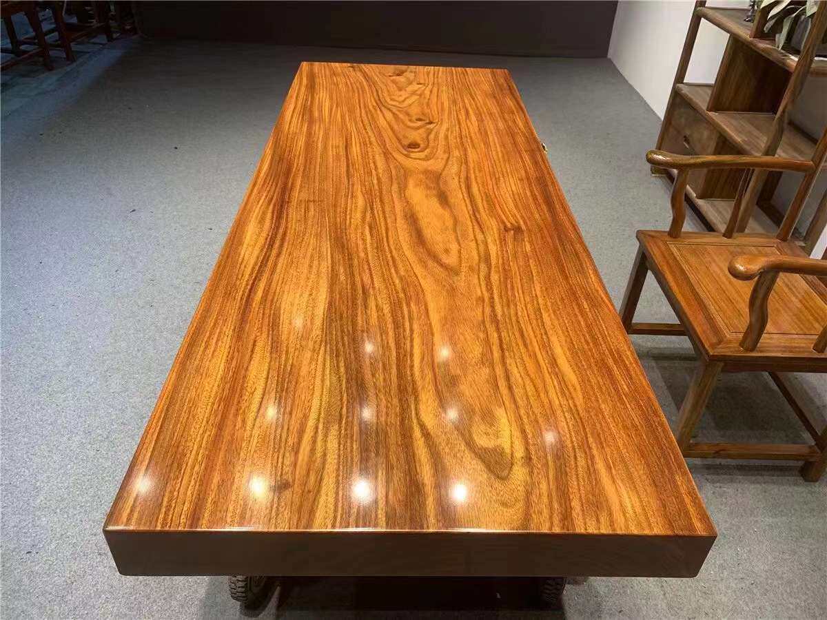 200-78-10 Okan solid wood large board whole board tea table Kung Fu Bahua walnut dining table desk spot