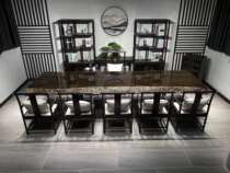 Ebony solid wood board tea table desk conference table 380-118 5-12